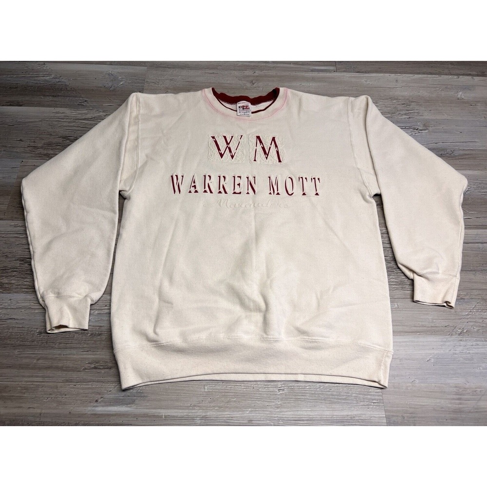 Vtg 90s School Crewneck Warren Mott Marauders Sweatshirt USA Made Double‎ Neck L